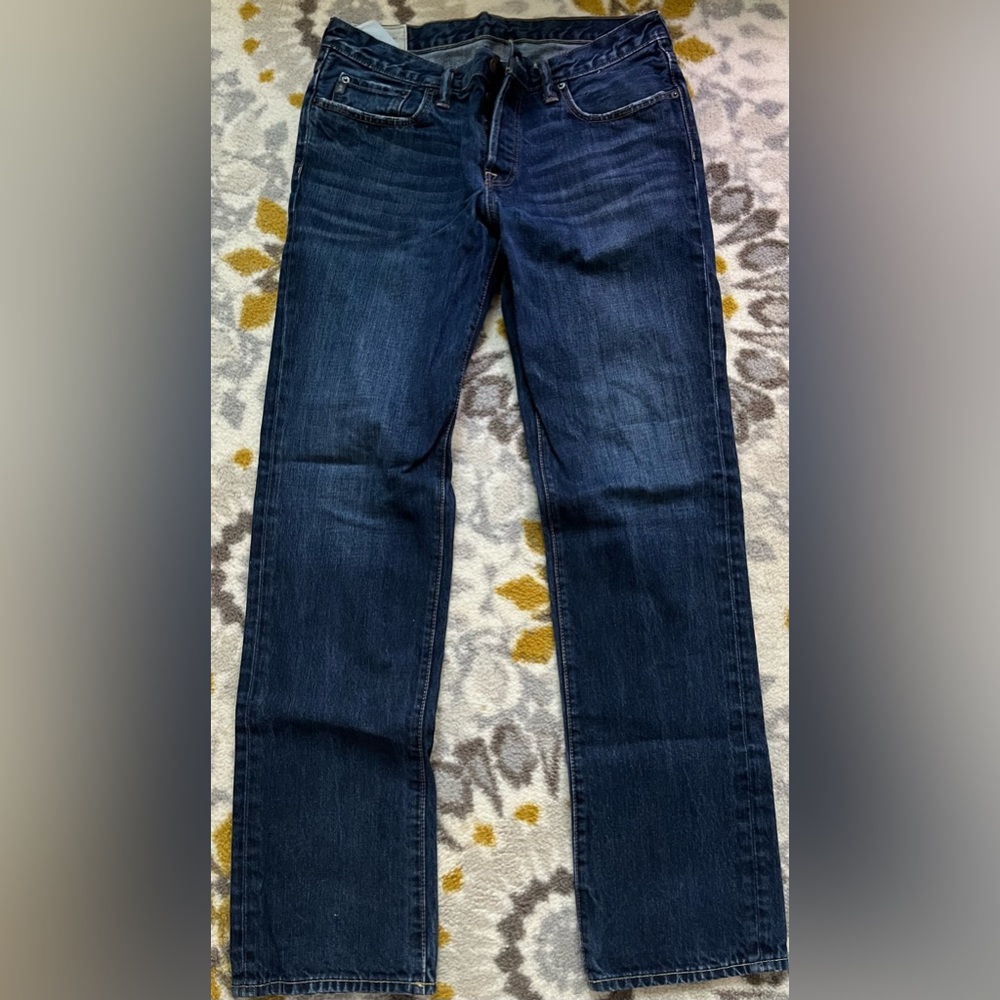 Men Abercrombie & Fitch dark wash slim fit jeans